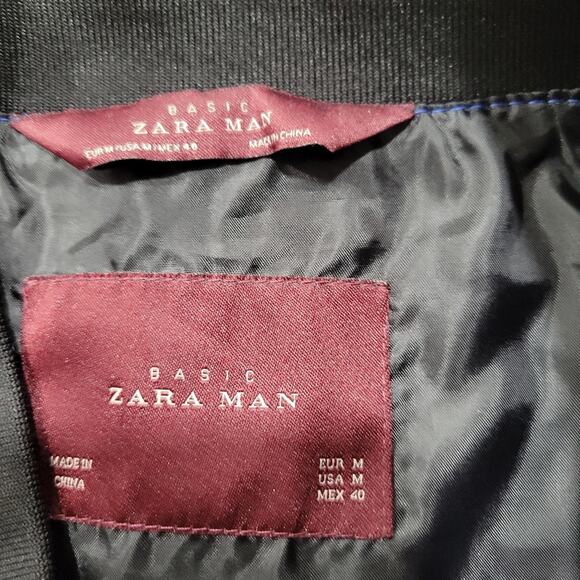 Basic Zara Man Parachute Bomber Jacket Size Medium - Picture 4 of 6